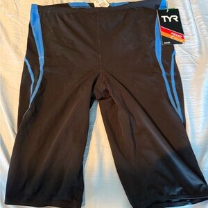 TYR Jammer Swimwear with Black and Blue Design